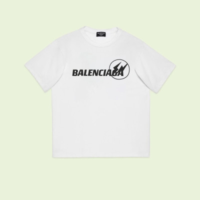 발렌시아가 남성 화이트 크루넥 반팔티 - Balenciaga Mens White Short sleeved Tshirts - ba537x