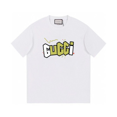 구찌 남/녀 화이트 크루넥 반팔티 - Gucci Unisex White Short sleeved Tshirts - gu911x