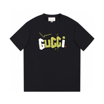 구찌 남/녀 블랙 크루넥 반팔티 - Gucci Unisex Black Short sleeved Tshirts - gu912x