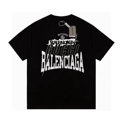 발렌시아가  남/녀 블랙 크루넥 반팔티 - Balenciaga Unisex Black Short sleeved Tshirts - ba914x