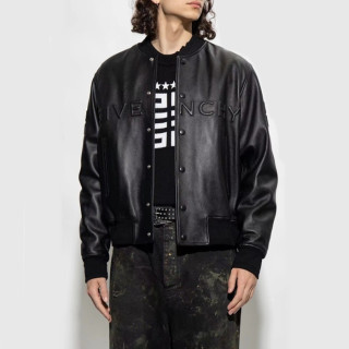 지방시 남성 블랙 가죽 자켓 - Givenchy Mens Black Jackets - gi346x