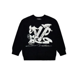 루이비통 남성 블랙 크루넥 니트 - Louis vuitton Mens Black Sweaters - lv1921x