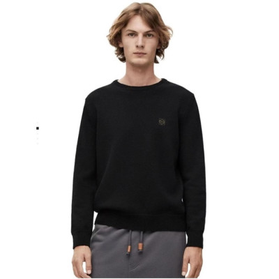 로에베 남성 블랙 크루넥 스웨터 - Loewe Mens Balck Sweaters - loe802x