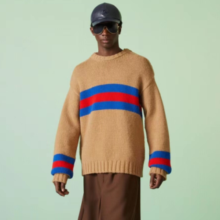 구찌 남성 카멜 크루넥 스웨터 - Gucci Mens Camel Sweaters - gu1118x