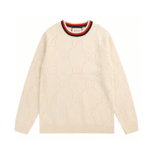 구찌 남성 아이보리 크루넥 스웨터 - Gucci Mens Ivory Sweaters - gu1130x