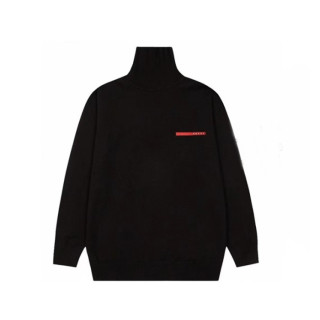 프라다 남성 터틀넥 블랙 스웨터 - Prada Mens Black Sweaters - pr843x