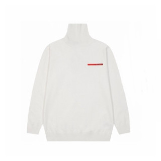 프라다 남성 터틀넥 화이트 스웨터 - Prada Mens White Sweaters - pr844x