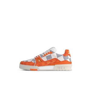 루이비통 남성 오렌지 스니커즈 - Louis vuitton Mens Orange Sneakers - lv2040x