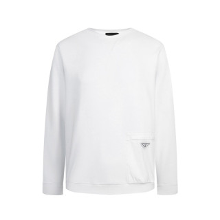 프라다 남성 크루넥 화이트 맨투맨 - Prada Mens White Tshirts - pr867x