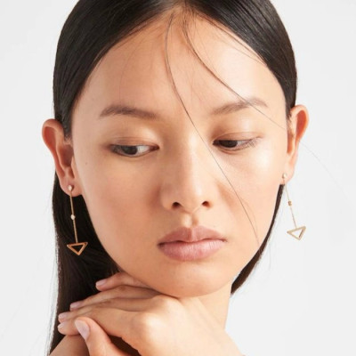 프라다 여성 골드 이어링 - Prada Womens Gold Earring - acc938x