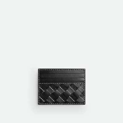 보테가베네타 남성 블랙 카드 지갑 - Bottega Veneta Mens Black Card Case - wa01x