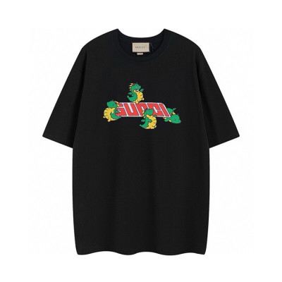 구찌 남성 블랙 반팔티 - Gucci Mens Black Short sleeved Tshirts - guc186x