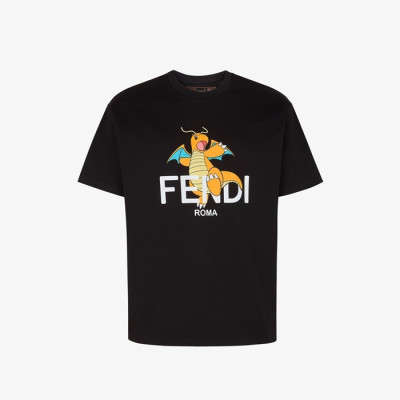펜디 남성 블랙 크루넥 반팔티 - Fendi Mens Black Short sleeved Tshirts - fec190x