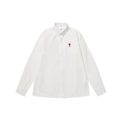 아미 남성 화이트 셔츠 - Ami Mens White Shirts - amc248x