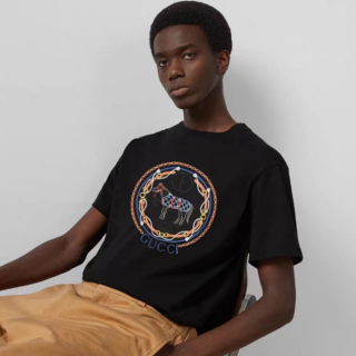 구찌 남성 블랙 티셔츠 - Gucci Mens Black Tshirts - guc332x