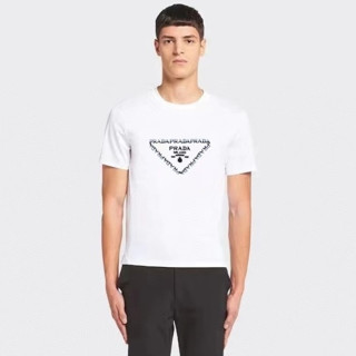 프라다 남/녀 화이트 티셔츠 - Prada Unisex White Tshirts - prc341x