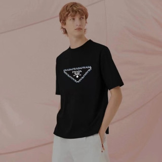 프라다 남/녀 블랙 티셔츠 - Prada Unisex Black Tshirts - prc342x