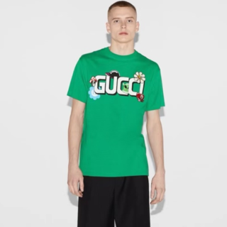 구찌 남성 그린 티셔츠 - Gucci Mens Green Tshirts - guc345x