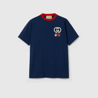 구찌 남성 블루 티셔츠 - Gucci Mens Blue Tshirts - guc347x