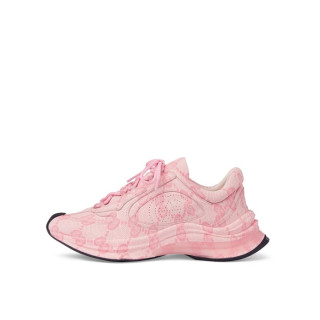 구찌 남/녀 핑크 라이톤 - Gucci Unisex Pink Sneakers - gus128x