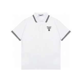 프라다 남성 화이트 폴로 반팔티 - Prada Mens White Polo Tshirts - prc344x