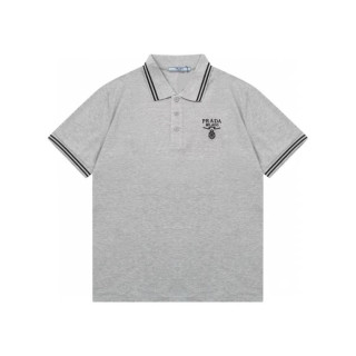 프라다 남성 그레이 반팔티 - Prada Mens Gray Polo Tshirts - prc345x