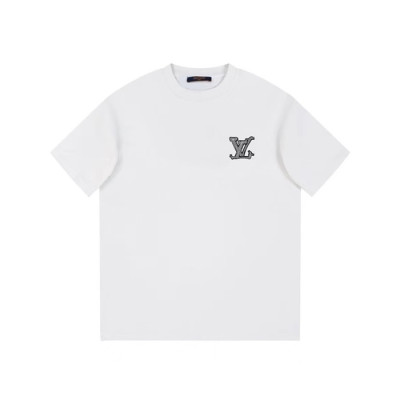 루이비통 남/녀 화이트 티셔츠 - Louis vuitton Unisex White Tshirts - lvc343x