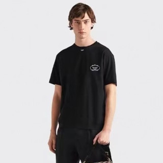 프라다 남성 블랙 반팔티 - Prada Mens Black Tshirts - prc356x