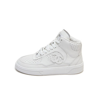 샤넬 여성 화이트 하이탑 스니커즈 - Chanel Womens White Sneakers - chs369x