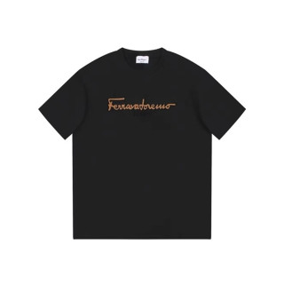 페라가모 남성 블랙 반팔티 - Ferragamo Mens Black Tshirts - fec02x