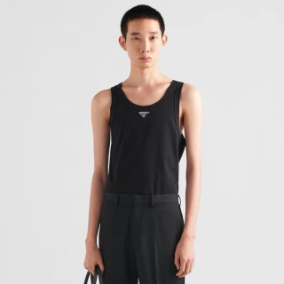 프라다 남성 블랙 나시 - Prada Mens Black Sleeveless Shirts - prc367x