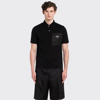 프라다 남성 블랙 폴로 반팔티 - Prada Mens Black Polo Tshirts - prc361x