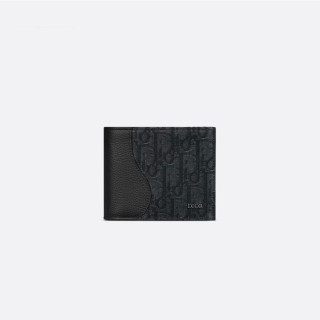 디올 남성 블랙 반지갑 - Dior Mens Black Half Wallets - diw171x