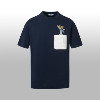 로에베 남/녀 네이비 반팔 티셔츠 - Loewe Unisex Navy Tshirts - loc427x