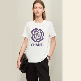 샤넬 여성 화이트 반팔 티셔츠 - Chanel Womens White Tshirts - chc429x
