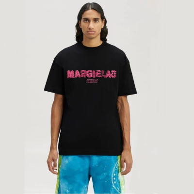 메종 마르지엘라 남/녀 블랙 반팔 티셔츠 - Maison Margiela Unisex Black Tshirts - mac432x