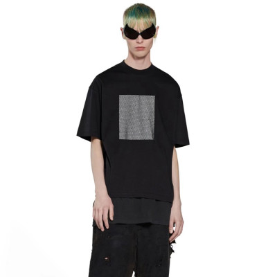 발렌시아가 남성 블랙 반팔 티셔츠 - Balenciaga Mens Black Tshirts - bac433x