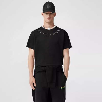 버버리 남/녀 블랙 반팔 티셔츠 - Burberry Unisex Black Tshirts - buc438x