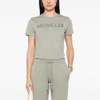 몽클레어 여성 카키 반팔 티셔츠 - Moncler Womens Khaki Tshirts - moc445x
