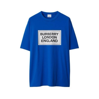 버버리 남/녀 블루 반팔 티셔츠 - Burberry Unisex Blue Tshirts - buc460x