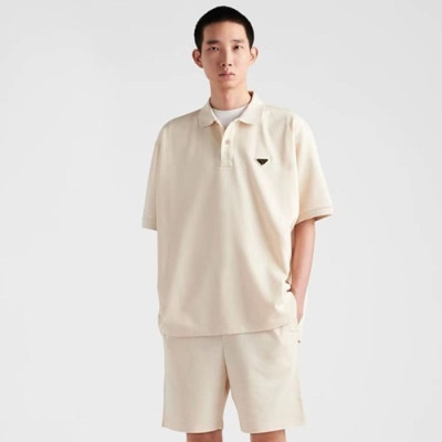 프라다 남성 아이보리 폴로 반팔 티셔츠 - Prada Mens Ivory Polo Tshirts - prc363x