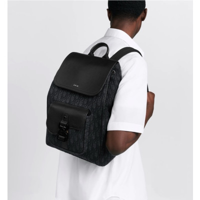 디올 남성 블랙 백팩 - Dior Mens Black Back Pack - dib1615x