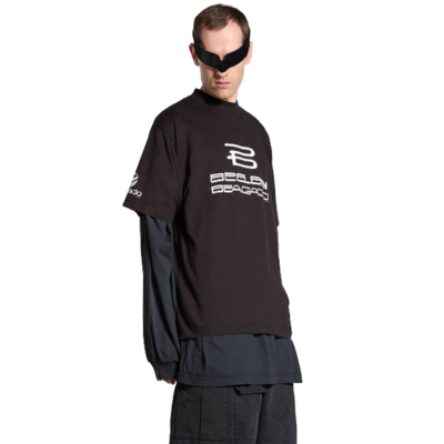 발렌시아가 남성 블랙 반팔 티셔츠 - Balenciaga Mens Black Tshirts - bac443x