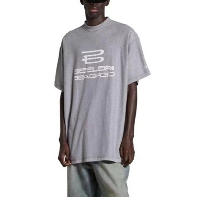 발렌시아가 남성 그레이 반팔 티셔츠 - Balenciaga Mens Gray Tshirts - bac444x