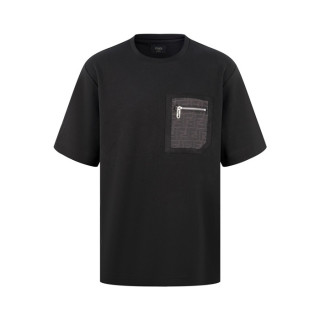 펜디 남성 블랙 반팔 티셔츠 - Fendi Mens Black Tshirts - fec528x