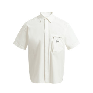 펜디 남성 화이트 반팔 셔츠 - Fendi Mens White Tshirts - fec534x