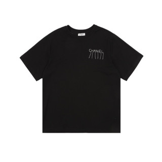 샤넬 남/녀 블랙 반팔티 - Chanel Unisex Black Tshirts - chc550x