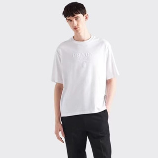 프라다 남성 화이트 반팔 티셔츠 - Prada Mens White Tshirts - prc366x