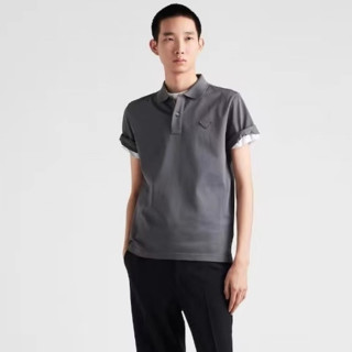 프라다 남성 그레이 반팔 폴로 티셔츠 - Prada Mens Gray Tshirts - prc367x