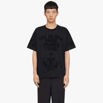 지방시 남성 블랙 반팔 티셔츠 - Givenchy Mens Black Tshirts - gic620x